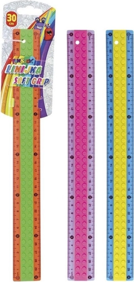 Picture of Linijka gumowany plastik 30cm dwukolorowa klocki