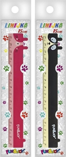 Изображение Linijka plastikowa 15cm zwierztka mix