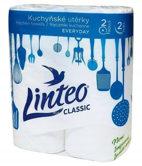 Изображение Spoco Linteo Classic - rcznik kuchenny w roli, biay, celuloza - 2 rolki