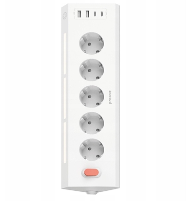 Изображение Listwa Przeciwprzepiciowa Zasilajca Przeduacz 5xac 2x Usb 2x Usb-c 1,6m / Psps25002202 / Prism Socket Power Strip
