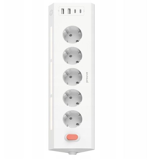 Изображение Listwa Przeciwprzepiciowa Zasilajca Przeduacz 5xac 2x Usb 2x Usb-c 1,6m / Psps25002202 / Prism Socket Power Strip