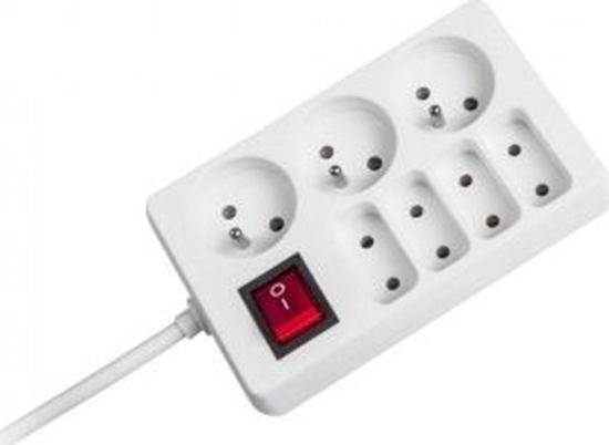 Изображение Listwa zasilajca Rebel Electro 7 gniazd 3 m biaa (URZ3053-3B)