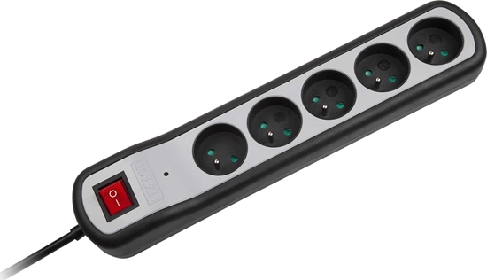 Picture of Listwa zasilajca Rebel Listwa zasilajca Rebel 5 gniazd z przecznikiem (1,5m, 3x1,5mm)