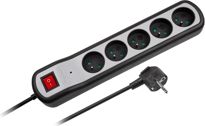 Attēls no Listwa zasilajca Rebel Listwa zasilajca Rebel 5 gniazd z przecznikiem (3m, 3x1,5mm)