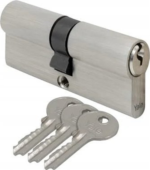 Изображение LOB Wkadka do zamka 30/35 mm srebrna satynowa 3 klucze