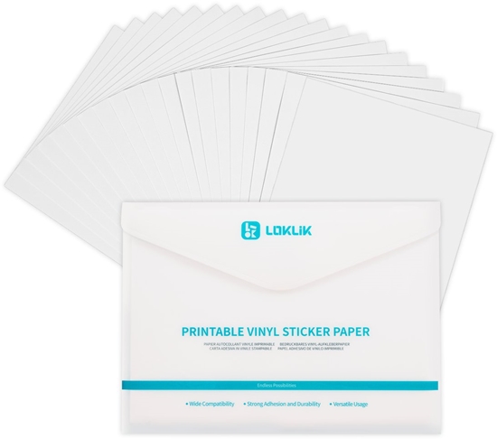 Picture of LOKLiK matinis spausdinamas vinilo lipduk popierius  20 pak.