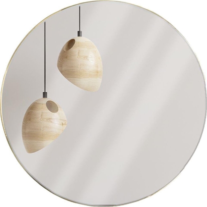 Attēls no Lustro Vilde Okrge lustro cienne w zotej ramie metalowe zote 55 cm