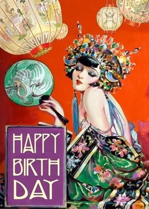 Picture of Madame Treacle Karnet B6 z kopert Urodziny Kobieta z wachlarzem