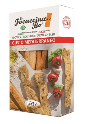 Attēls no Maizes standziņas FOCACCINA Gusto Mediterraneo Vidusjūras kraukšķīgā fokača, 100g