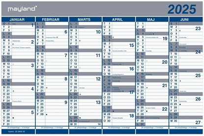 Изображение Mayland-Burde Kartonkalender halvårs 2023 44x29cm 2024 0630 00