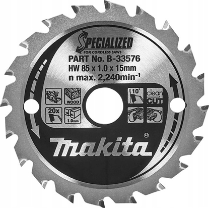 Изображение Makita MAKITA PIA TARCZOWA   85x15x20z SPECJALIZED DREWNO