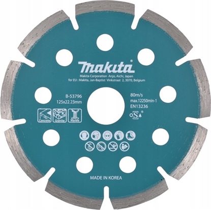 Изображение Makita MAKITA TARCZA DIAMENTOWA 125x22,23mm SEGMENT (NA SUCHO) BETON, GRANIT, MARMUR
