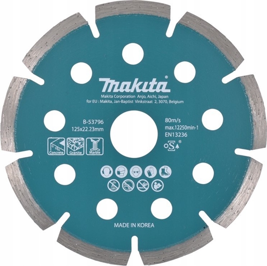 Изображение Makita MAKITA TARCZA DIAMENTOWA 125x22,23mm SEGMENT (NA SUCHO) BETON, GRANIT, MARMUR