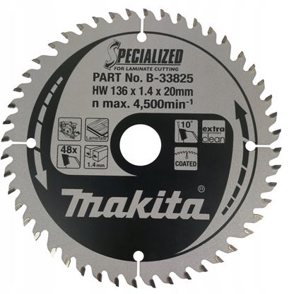 Изображение Makita SPECIALIZED Sägeblatt 136x20x48Z