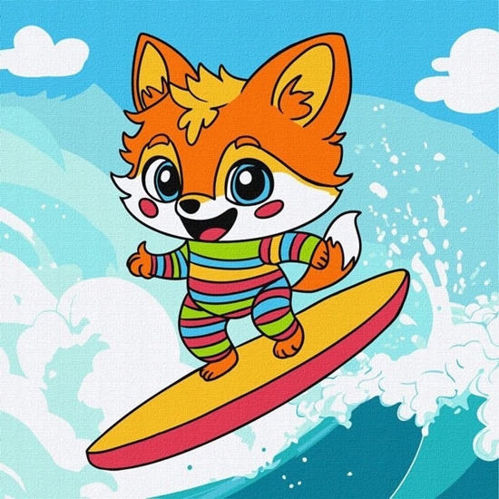 Picture of Malowanie po numerach - Lato. Lis na fali Kids