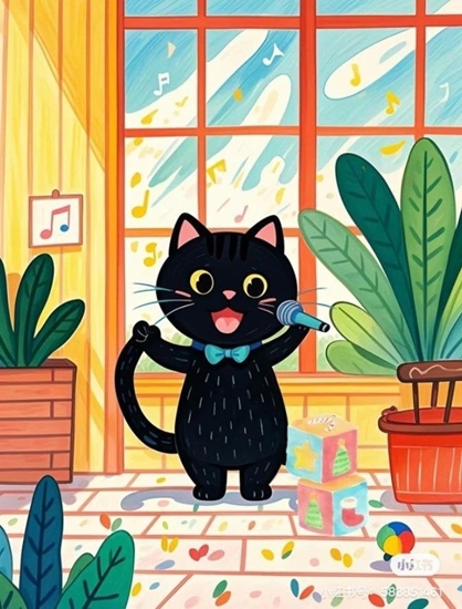 Picture of Malowanie po numerach 40x50cm piewajcy kotek