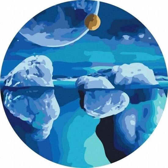 Picture of Malowanie po numerach okrge - Kosmos lodowców 40