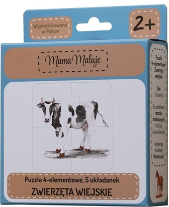 Picture of Mama Maluje Puzzle 4-elementowe Zwierzta wiejskie