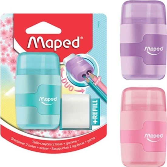Изображение Maped Temperówka z gumk Connect pastel 2 otwory MAPED