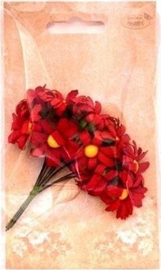 Picture of Margerytki materiaowe czerwone 2cm 12szt