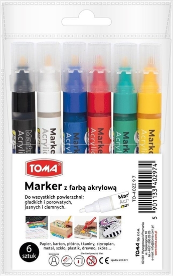 Изображение Marker akrylowy okrga kocówka 2,5mm 6kol