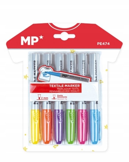 Изображение Marker do tekstyliów 6 kolorów