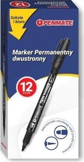 Изображение Marker dwustronny czarny (12szt) PENMATE