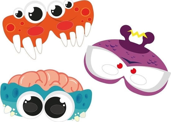 Изображение Maski Monster party 3szt