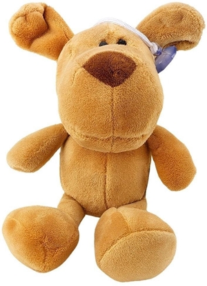 Attēls no Maskotka przytulanka pies z przyssawk brzowy