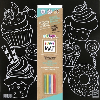 Изображение Mata czarna + kreda Ciastka Funny Mat STRIGO
