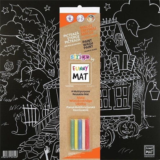 Изображение Mata czarna + kreda Halloween Funny Mat STRIGO