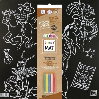 Изображение Mata czarna + kreda Western Funny Mat STRIGO
