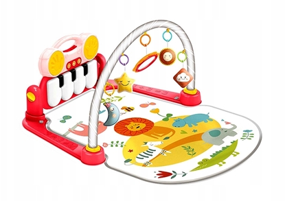 Attēls no Mata dla niemowlÄt z pianinkiem i zawieszkami rÃ³Å¼owa