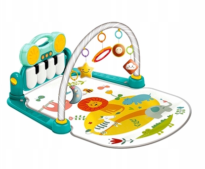 Attēls no Mata dla niemowlÄt z pianinkiem i zawieszkami zielona