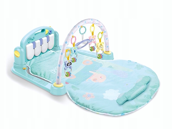 Picture of Mata dla niemowlÄt z zawieszkami i pianinkiem zwierzÄtka niebieska