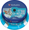 Изображение Verbatim Blank CD-R AZO 700MB 1x-52x Wide Printable, ID Bran,25 Pack Spindle