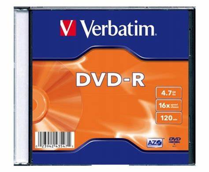 Изображение Verbatim DVD-R, DataLife PLUS, 43518, 4.7GB, 16x, jewel box, 1 KUS, Scratch Resistant, 12cm, General, Advanced Azo+, Matte Silver,