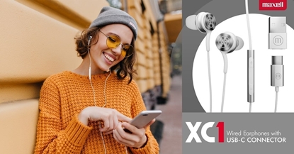 Изображение MAXELL USB-C EARPHONES XC1 WHITE 348532