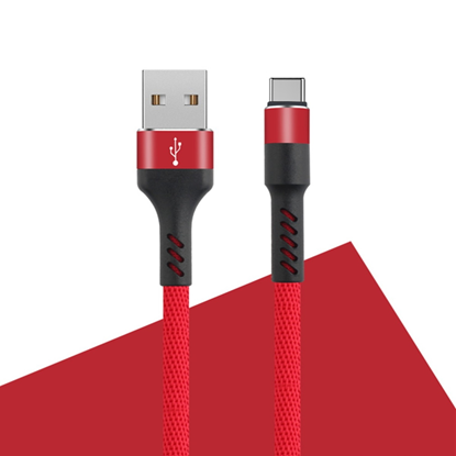 Изображение Maxlife MXUC-01 cable USB - USB-C 1,0 m 2A red nyl