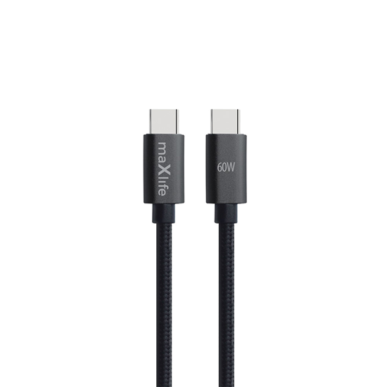 Picture of Maxlife MXUC-12 cable USB-C - USB-C 1,0 m 60W blac
