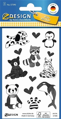 Picture of MD Creative Brokatowe naklejki - Czarno biae zwierztka