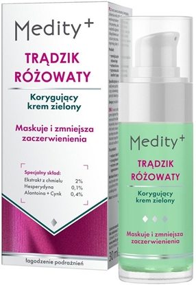 Изображение Medity+ Trdzik Róowaty korygujcy krem zielony 30ml