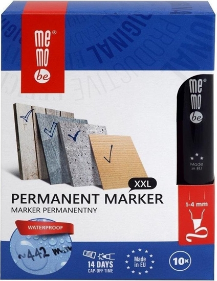 Изображение MemoBe Marker permanentny 1-4mm czerwony (10szt) MemoBe
