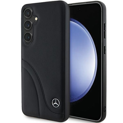 Изображение Mercedes-Benz Mercedes Leather Curved Stitches case for Samsung Galaxy S24+ - black
