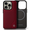 Изображение Mercedes-Benz Mercedes MB Wood Imitation Leather MagSafe Case for iPhone 16 Pro Max - Red