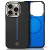 Изображение Mercedes-Benz Mercedes Silicone Blue Stripe MagSafe iPhone 16 Case - Black