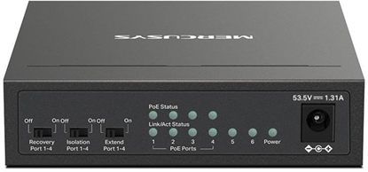 Изображение MERCUSYS switch MS106P (6x100Mb/s,4xPoE+,67W,fanless)