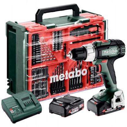 Изображение METABO.SB 18 L Mobile workshop + 2 Li-Ion batteries 18V/2.0 Ah with charger SC 30 + 74 elements