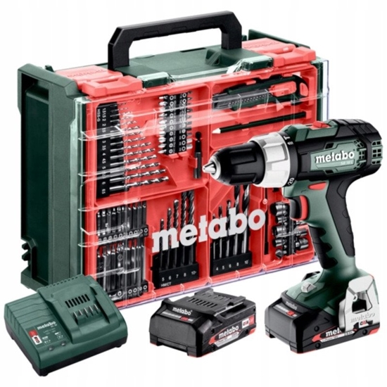 Изображение METABO.SB 18 L Mobile workshop + 2 Li-Ion batteries 18V/2.0 Ah with charger SC 30 + 74 elements