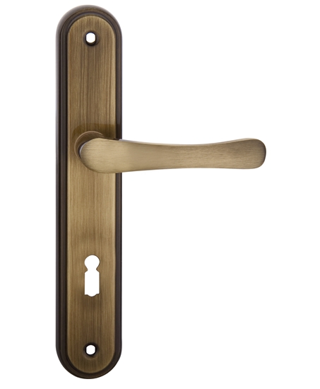 Изображение Metal-Bud Klamka z dugim szyldem BISZKOPT na klucz 72 patyna 472K